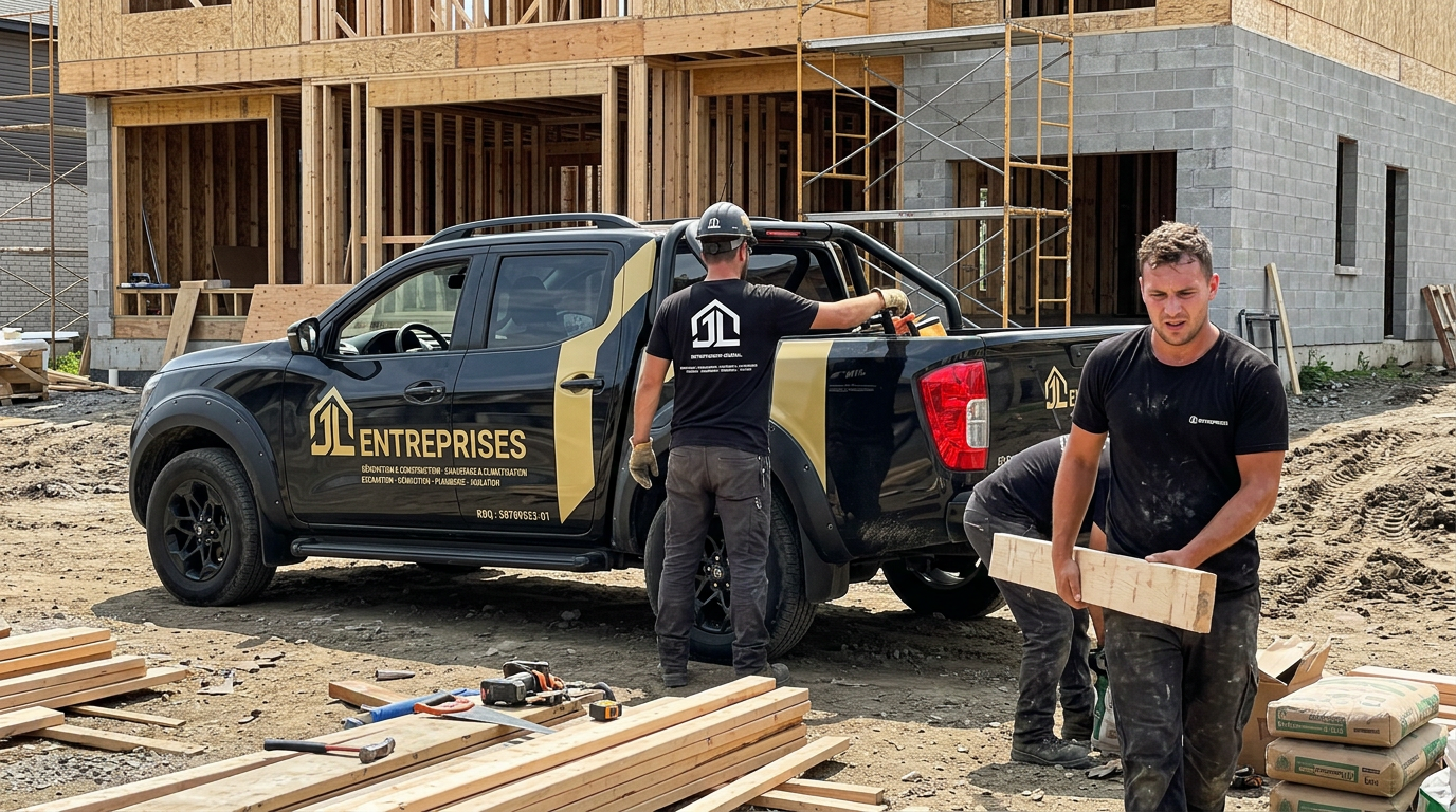 Équipe Les Entreprises JL sur chantier